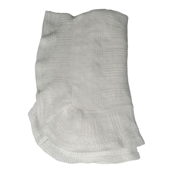 Vintage Friemanit Baby Recieving Blanket White Waffle Weave Acrylic Greece - Picture 7 of 9